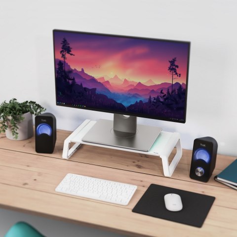 Trust Podstawka pod monitor TRUST MONTA GLASS MONITOR STAND WHT (25351)