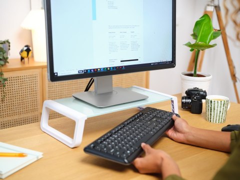 Trust Podstawka pod monitor TRUST MONTA GLASS MONITOR STAND WHT (25351)