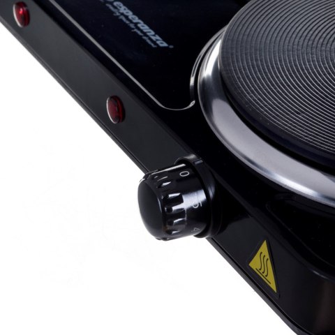 Esperanza ESPERANZA KUCHENKA ELEKTRYCZNA YELLOWSTONE 1500W + 1000W CZARNA EKH014K