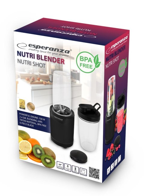 Esperanza Blender smoothie Esperanza NUTRI SHOT EKM029 (700W; kolor czarny)