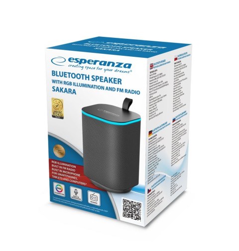 Esperanza ESPERANZA GŁOŚNIK BLUETOOTH RGB SAKARA EP155