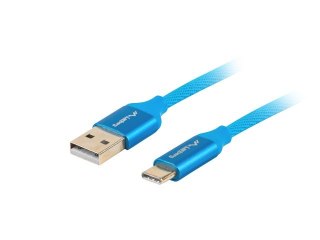 Lanberg Kabel Lanberg Premium QC 3.0 CA-USBO-22CU-0010-BL (USB 2.0 typu A M - USB typu C M; 1m; kolor niebieski)