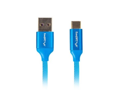Lanberg Kabel Lanberg Premium QC 3.0 CA-USBO-22CU-0018-BL (USB 2.0 typu A M - USB typu C M; 1,8m; kolor niebieski)
