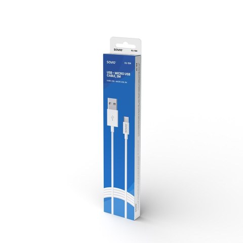 SAVIO Kabel SAVIO CL-124 (Micro USB - USB 2.0 typu A ; 2m; kolor biały)