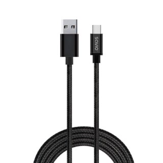 SAVIO Kabel SAVIO CL-129 (USB typu C - USB 2.0 typu A ; 2m; kolor czarny)