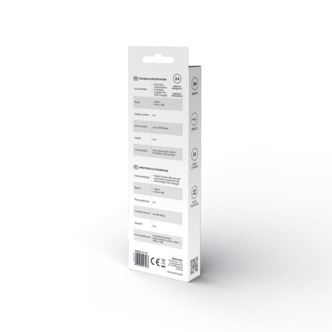 SAVIO SAVIO KABEL USB-A - MICRO USB, 3 M, BIAŁY, CL-167