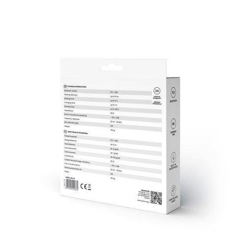 SAVIO Słuchawki bezprzewodowe, z mikrofonem, ze słuchawkami SAVIO WE-03 (dokanałowe, sportowe; bezprzewodowe, Bluetooth; z wbudowanym 