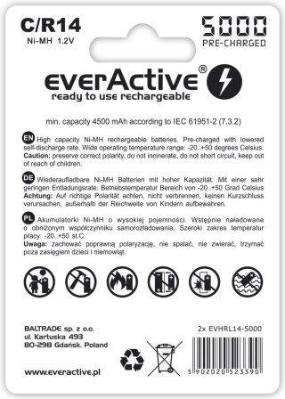 EverActive Zestaw akumulatorków everActive EVHRL14-5000 (5000mAh ; Ni-MH)