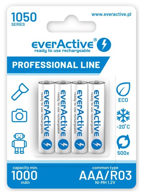 EverActive Zestaw akumulatorków everActive Professional line EVHRL03-1050 (1050mAh ; Ni-MH LSD)