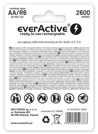 EverActive Zestaw akumulatorków everActive Professional line EVHRL6-2600 (2600mAh ; Ni-MH)