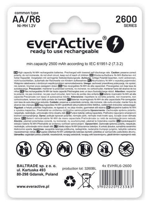 EverActive Zestaw akumulatorków everActive Professional line EVHRL6-2600 (2600mAh ; Ni-MH)