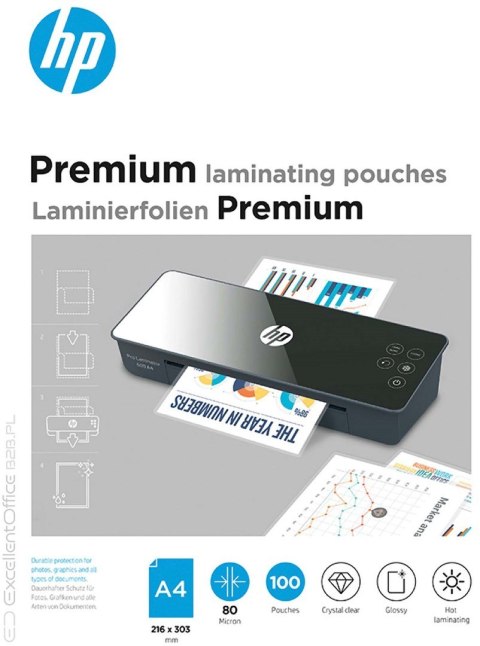 Hewlett-Packard HP Folia laminacyjna PREMIUM A4, 80 mic, 100 szt.