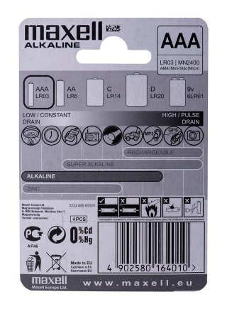 Maxell MAXELL Bateria alkaliczna LR03, 4 szt.