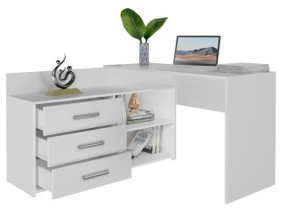 TOP E SHOP Biurko narożne + komoda DANY 120x50xH76 biały