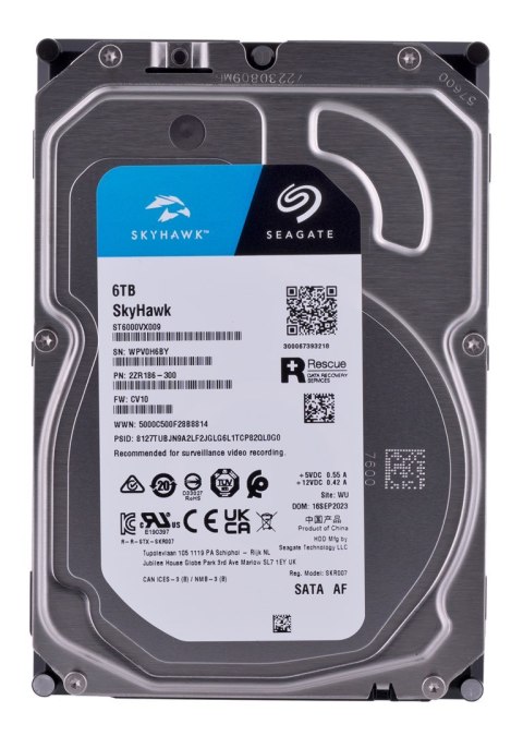 Seagate Dysk twardy HDD Seagate SkyHawk 6TB 3,5" SATA ST6000VX009