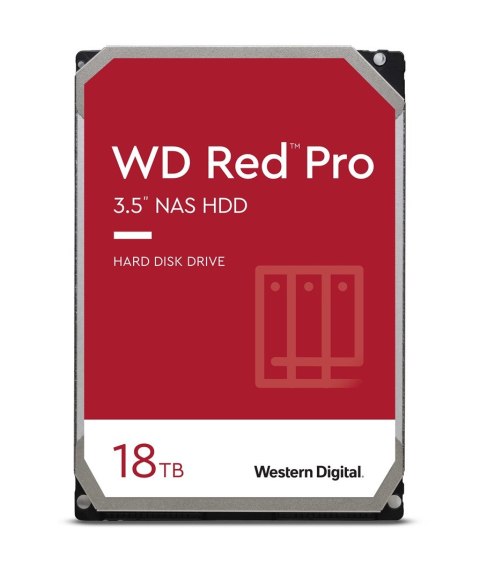 WD Dysk HDD WD Red Pro WD181KFGX (18 TB ; 3.5"; 512 MB; 7200 obr/min)
