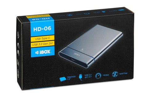 IBOX OBUDOWA I-BOX HD-06 ZEW. 2,5" USB 3.2 GEN.2 10GB/S