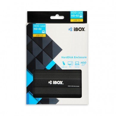 IBOX Obudowa IBOX HD-02 ZEW. 2,5" USB 3.0 IEU3F02 (2.5"; USB 3.0; Aluminium; kolor czarny)