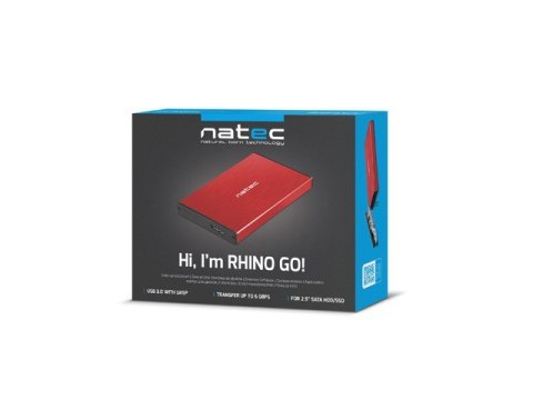 NATEC Obudowa NATEC Rhino Go NKZ-1279 (2.5"; USB 3.0; Aluminium; kolor czerwony)
