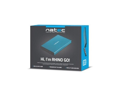 NATEC Obudowa na dysk NATEC Rhino Go NKZ-1280 (2.5"; USB 3.0; Aluminium; kolor niebieski)