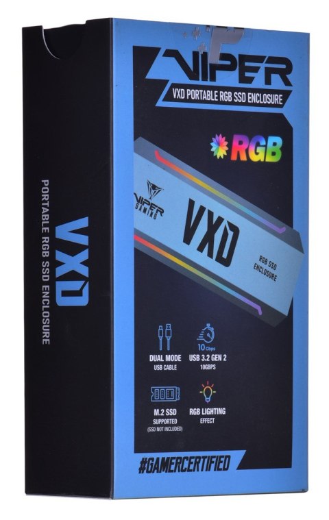 Patriot Memory PATRIOT VXD obudowa SSD USB3.2 M.2 NVMe 1.3 do 2TB Aluminium RGB
