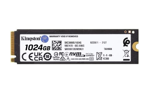 Kingston Dysk SSD Kingston KC3000 (1TB; M.2 2280; PCIe 4.0 x4 NVMe; SKC3000S/1024G)