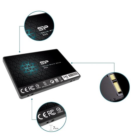 Silicon Power Dysk SSD Silicon Power S55 240GB 2,5" SATA III 550/450 MB/s (SP240GBSS3S55S25)