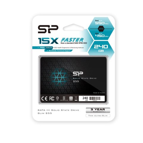 Silicon Power Dysk SSD Silicon Power S55 240GB 2,5" SATA III 550/450 MB/s (SP240GBSS3S55S25)
