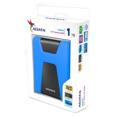 ADATA Dysk zewnętrzny HDD ADATA HD650 (1TB; 2.5"; USB 3.2; niebieski)
