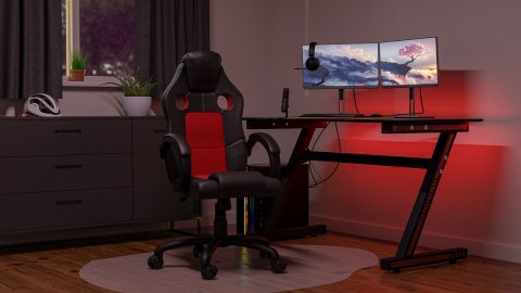 TOP E SHOP FOTEL OBROTOWY KRZESŁO ENZO CZERWONO CZARNY