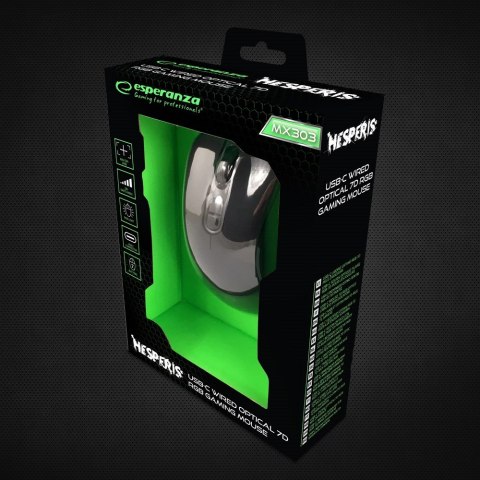 Esperanza ESPERANZA MYSZ PRZEWOD. 7D DLA GRACZY HESPERIS USB-C EGM303