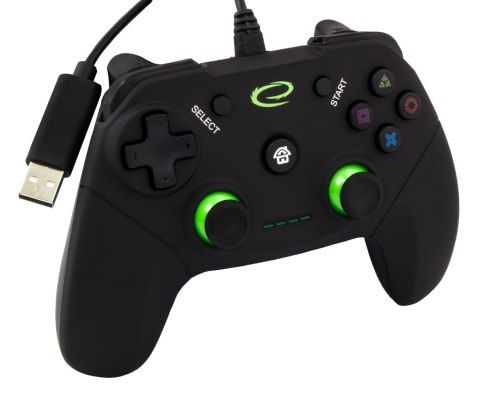 Esperanza Gamepad Esperanza Vanquisher EGG110K (PC, PS3; kolor czarny, kolor zielony)
