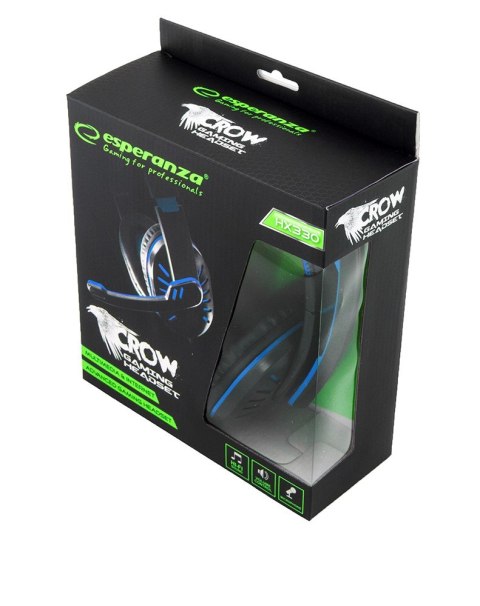 Esperanza ESPERANZA SŁUCHAWKI Z MIKROFONEM DLA GRACZY CROW NIEBIESKIE EGH330B