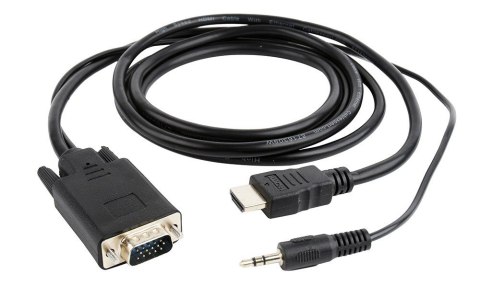 GEMBIRD Adapter GEMBIRD A-HDMI-VGA-03-6 (HDMI M - D-Sub (VGA), Jack stereo 3,5 mm M; 1,8m; kolor czarny)