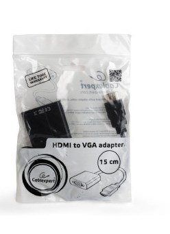 GEMBIRD Adapter GEMBIRD A-HDMI-VGA-04 (HDMI M - D-Sub (VGA) F; 0,15m; kolor czarny)