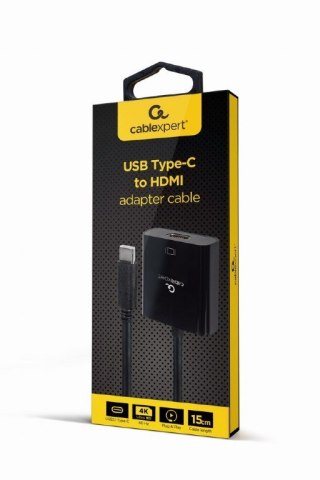 GEMBIRD GEMBIRD ADAPTER NA KABLU USB TYP-C DO HDMI 4K 60HZ, 15CM, CZARNY