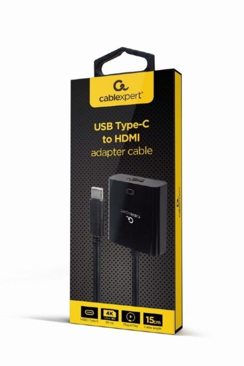 GEMBIRD GEMBIRD ADAPTER NA KABLU USB TYP-C DO HDMI 4K 60HZ, 15CM, CZARNY