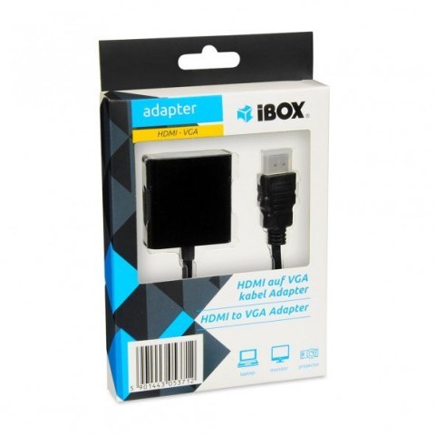 IBOX Adapter IBOX IAHV01 (HDMI M - D-Sub (VGA) F; 1m; kolor czarny)