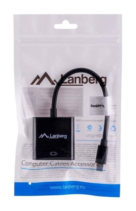 Lanberg Adapter Lanberg AD-0006-BK (Mini DisplayPort M - D-Sub (VGA) F; 0,20m; kolor czarny)