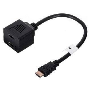 Lanberg Splitter Lanberg AD-0019-BK (HDMI M - 2x HDMI F; 0,20m; kolor czarny)