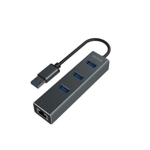 SAVIO SAVIO AK-58 3-PORTOWY HUB USB-A Z ADAPTEREM RJ-45