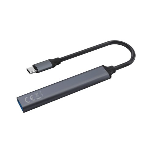 SAVIO SAVIO HUB USB-C - 3 X USB-A 2.0, 1 X USB-A 3.0, SZARY, AK-71