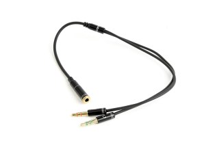 GEMBIRD Kabel GEMBIRD CCA-418M (Mini Jack x2 M - 4-Pin, Jack stereo 3,5 mm F; 0,20m; kolor czarny)
