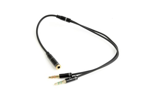 GEMBIRD Kabel GEMBIRD CCA-418M (Mini Jack x2 M - 4-Pin, Jack stereo 3,5 mm F; 0,20m; kolor czarny)