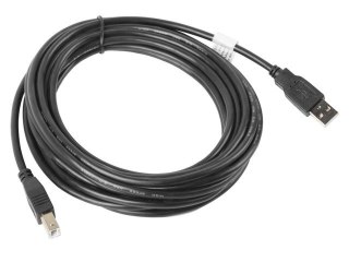 Lanberg Kabel Lanberg CA-USBA-10CC-0050-BK (USB 2.0 M - USB 2.0 typu B M; 5m; kolor czarny)