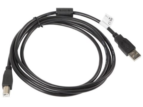 Lanberg Kabel Lanberg CA-USBA-11CC-0018-BK (USB 2.0 M - USB 2.0 typu B M; 1,8m; kolor czarny)
