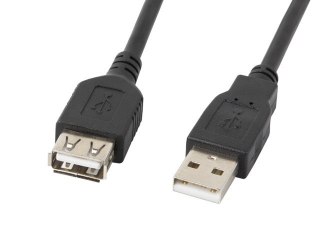 Lanberg Kabel Lanberg CA-USBE-10CC-0007-BK (USB 2.0 M - USB 2.0 F; 0,7m; kolor czarny)