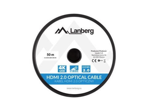 Lanberg LANBERG KABEL HDMI M/M V2.0 50M OPTYCZNY AOC CA-HDMI-20FB-0500-BK