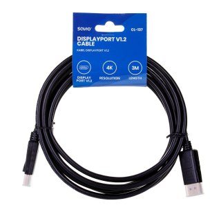 SAVIO Kabel SAVIO CL-137 (DisplayPort M - DisplayPort M; 3m; kolor czarny)