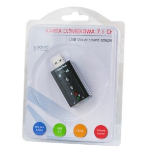 SAVIO Karta dźwiękowe SAVIO ak-01 (Zewnętrzna; USB 2.0)